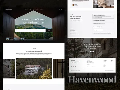 Havenwood - Luxury Hotel Landing Page booking clean design editorial elegant figma hospitality hotel hotel landing page landing page luxury luxury hotel luxury hotel website product design resort travel ui ux design web design website