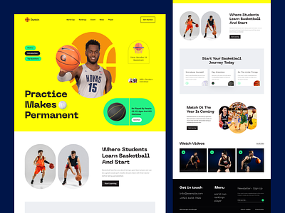 Basketball Academy landing page 3d website academy basketball basketball academy creative design falconthought fitness game homepage landing page learning nba players sports sports team ui ui design web website
