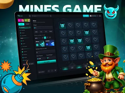 Crypto Mines Play android app app interface betting app casino casino app casino dashboard casino interface casino platform casino ui casino website design gambling website gaming dashboard illustration jackpot online casino poker game roulette ui web app design