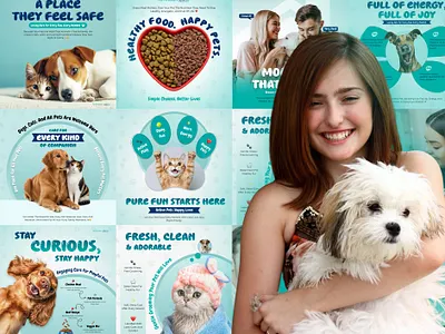 Pet Paradise Social Media Visual Design ads advertising animal branding brand identity branding creative design design dog lover graphic design instagram post pet branding pet campaign pet care pet food pet lifestyle social media design social media post visual design
