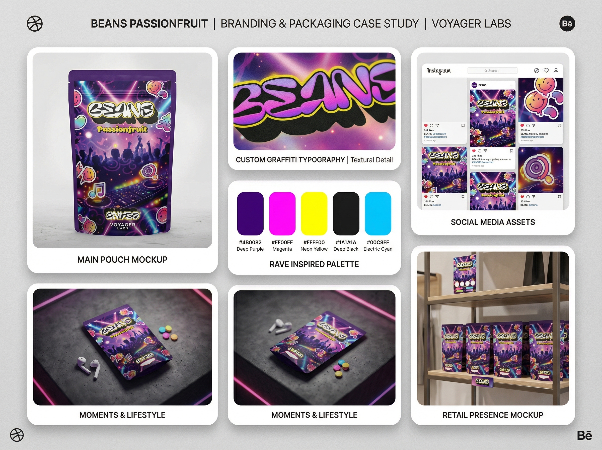 BEANS Passionfruit Pouch Packaging Design | Premium Branding brand identity branding food packaging graphic design label design mylar pouch packaging design pouch design premium packaging product mockup