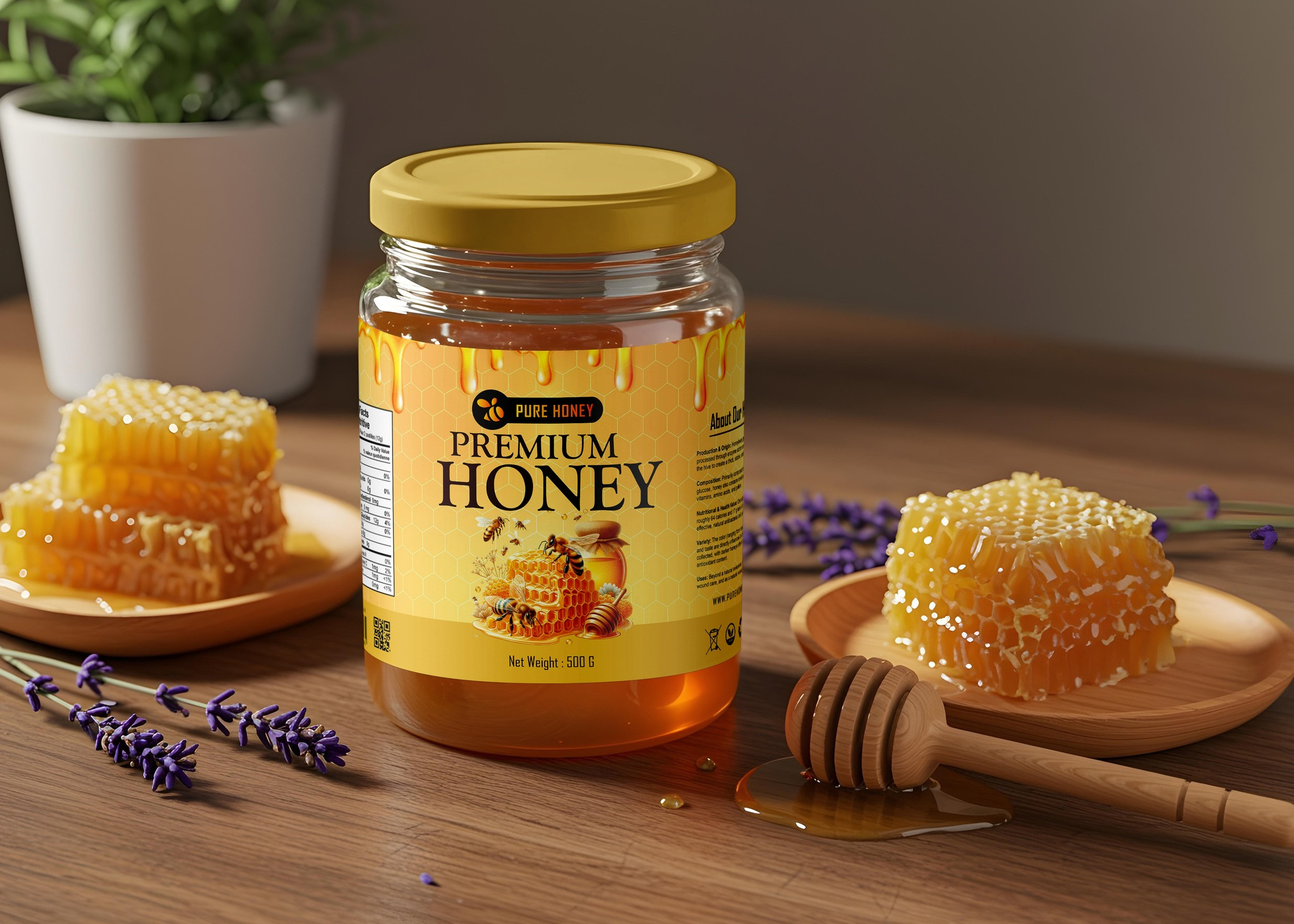 Premium Honey Bottle Label Design 3d mockup artisan packaging bottle design bottle label brand identity branding eco friendly design fmcg packaging food packaging healthy food honey label honey packaging label design luxury packaging minimal design natural packaging organic honey packaging design product packaging typography