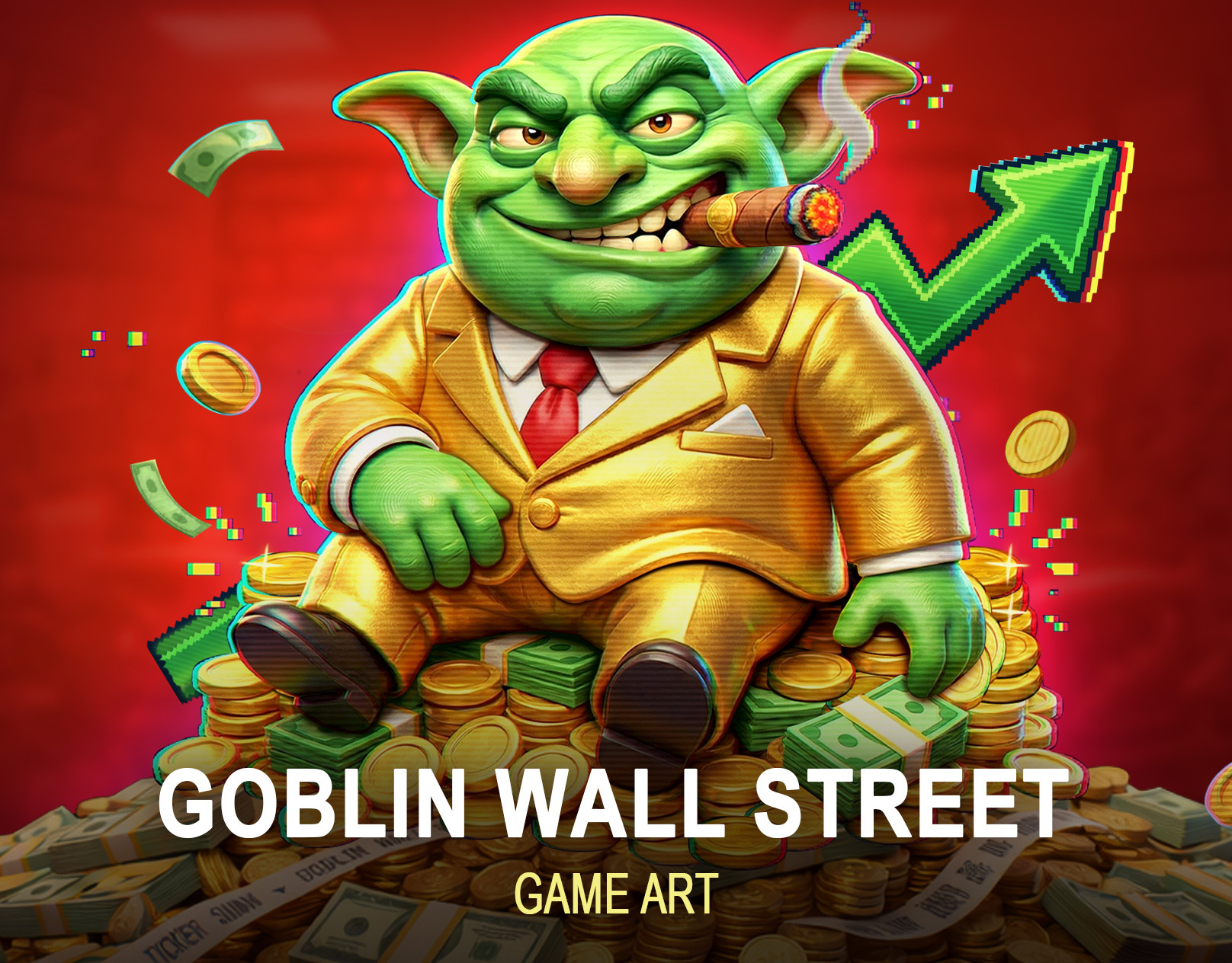 Goblin Wall Street — Fun Finance Slot UI & Character Symbols 2d artwork 2d game art cartoon style casino casino game art character design digital illustration fantasy characters finance theme game ui gamix labs goblin goblin character igaming slot art services slot game art slot symbol design stock market art stylized characters ui design