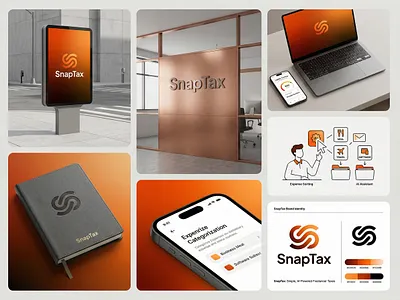 SnapTax — Effortless Tax Planning for Freelancers 1099 tax software ai tax assistant automated expense categorization b2c fintech ui fintech brand identity fintech logo fintech marketing freelance tax app freelance tools gig economy finance infinity symbol logo minimalist financial branding orange gradient logo premium saas design real time tax tracking snaptax redesign tax planning for freelancers tax software branding tech startup identity visual identity system
