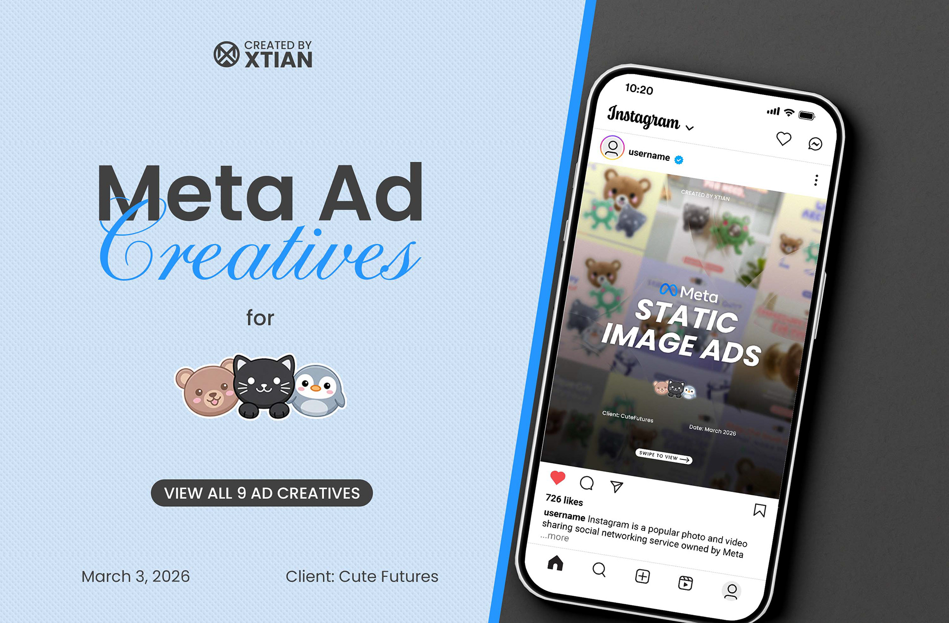 Meta Ad Creatives | Cute Futures ads advertisement copywriting creatives design facebook ads graphic design instagram ads marketing meta ad creatives meta ads social media static ads