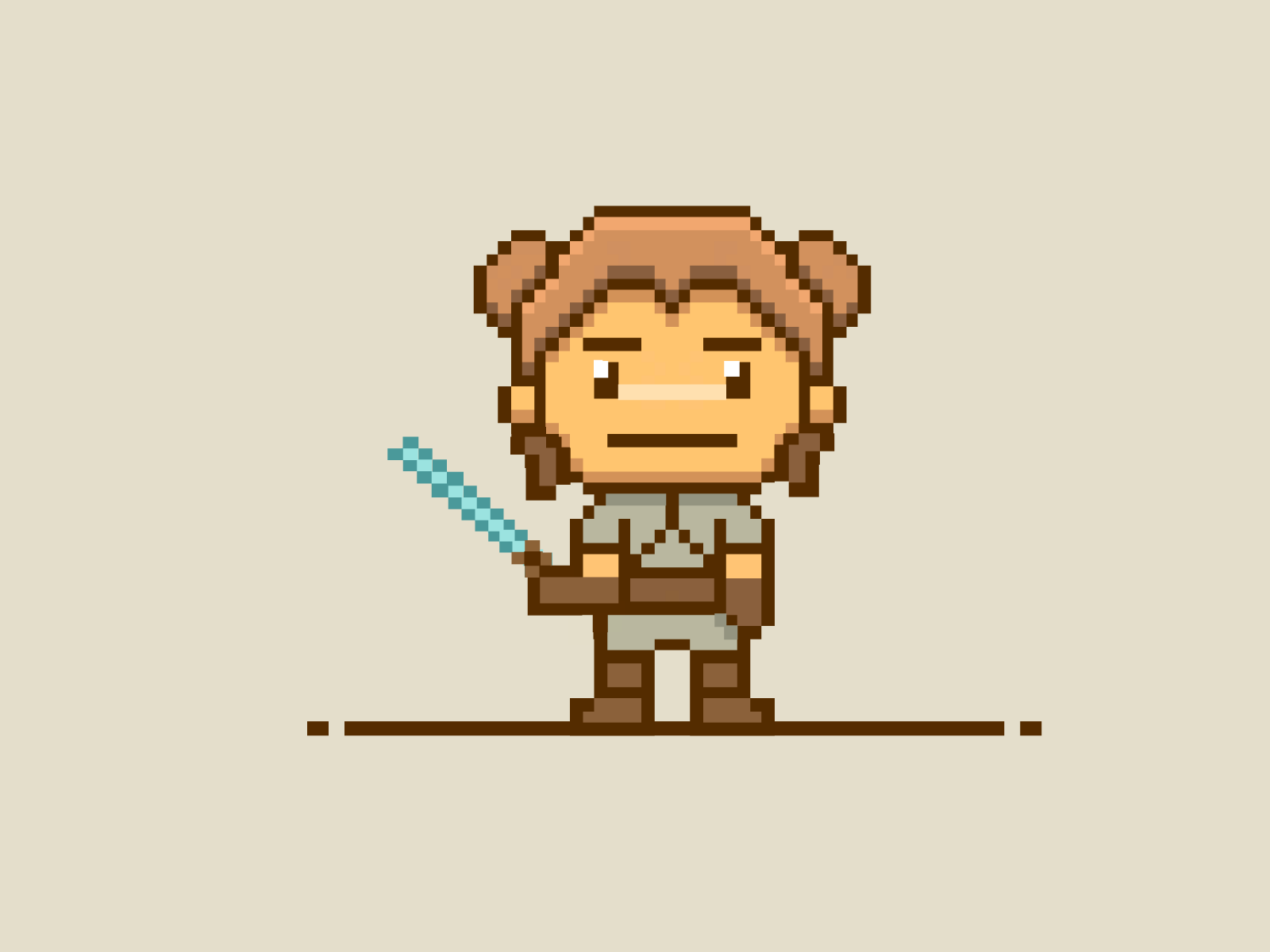 star wars - rey - pixel art