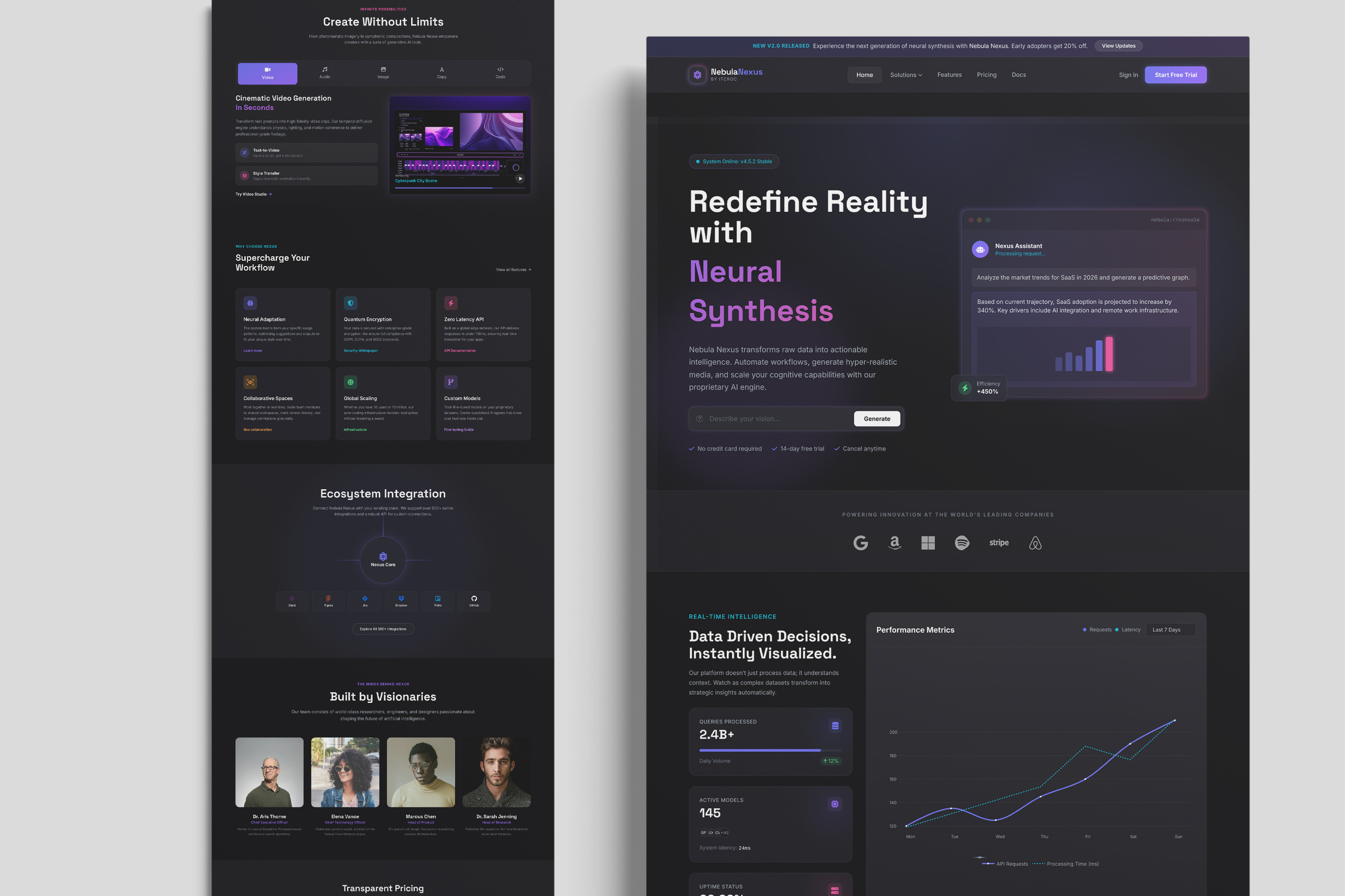 Nebula Nexus — Enterprise AI Platform UI Concept ai figma graphic design saas ui ux webdesign webdevelopment website