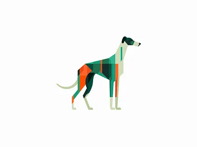 Geometric Greyhound Dog Logo abstract angular animal branding colorful design dog emblem fast geometric greyhound hound icon illustration logo mark pet sports vector