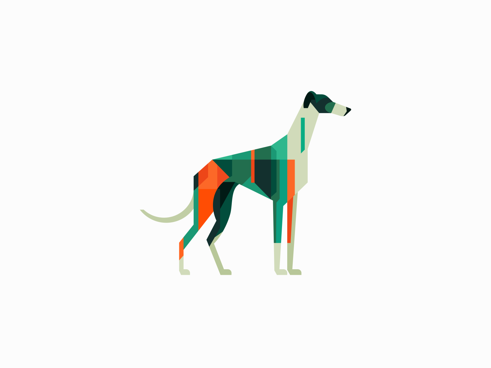 Geometric Greyhound Dog Logo