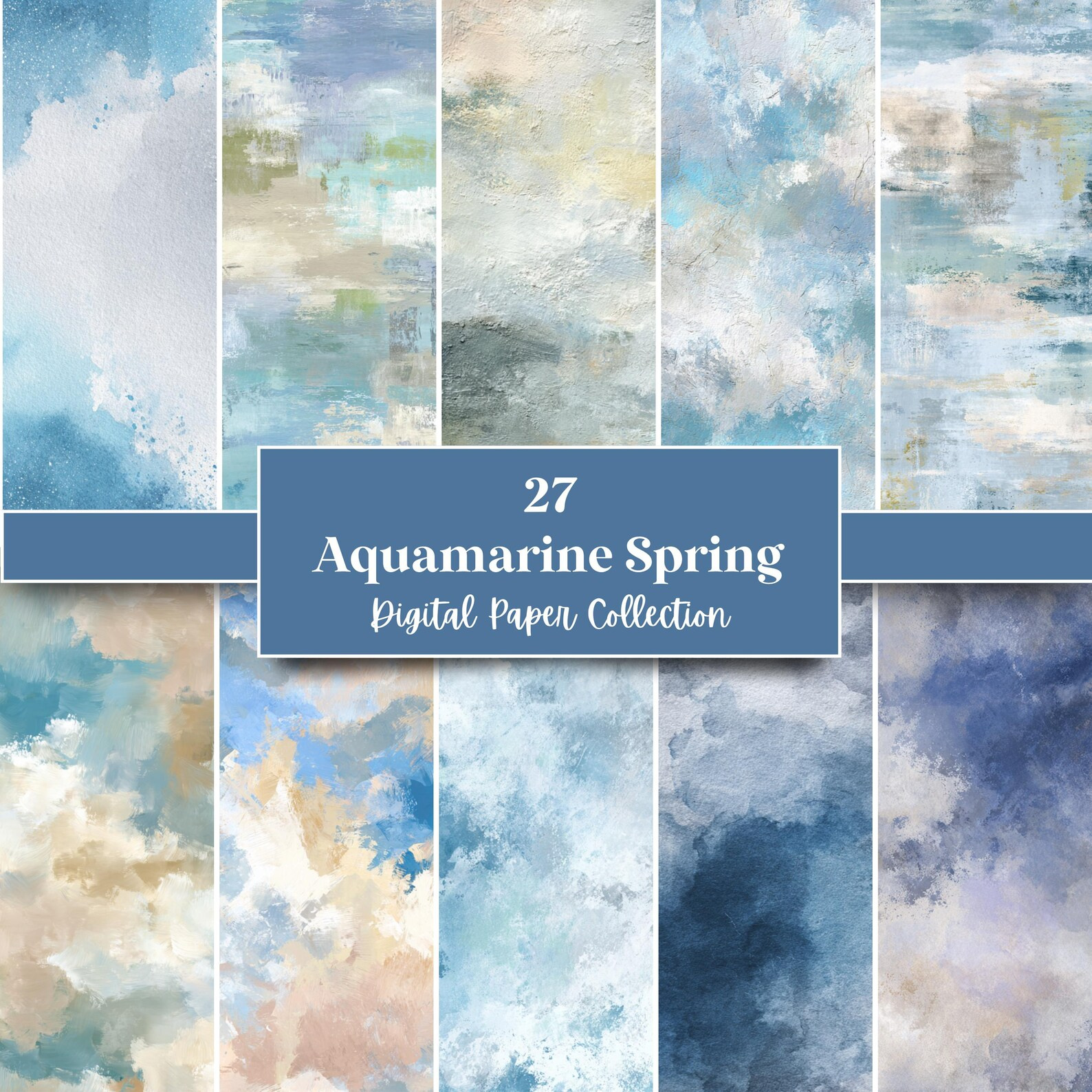 Aquamarine Spring Digital Paper