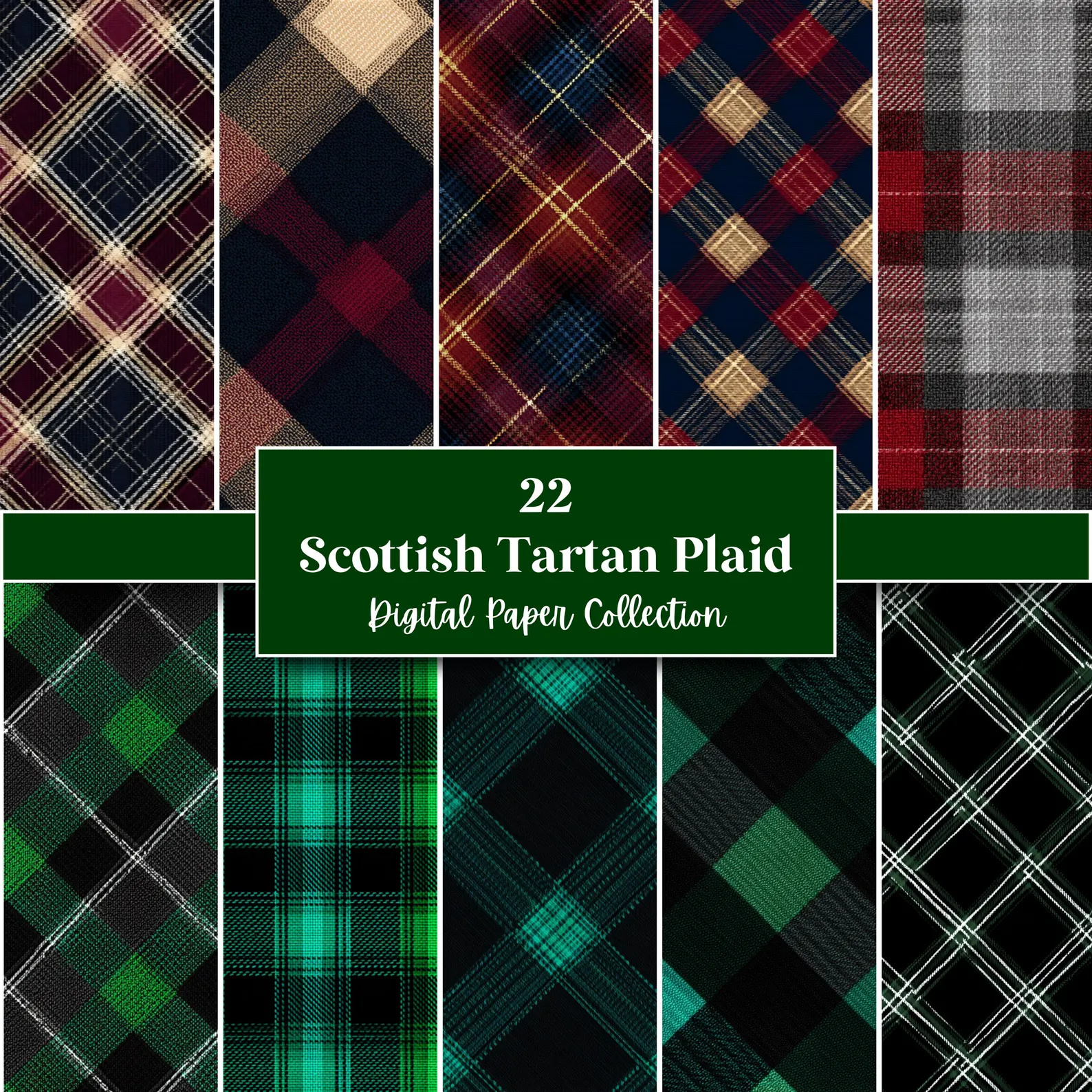 Scottish Tartan Plaid Digital Paper