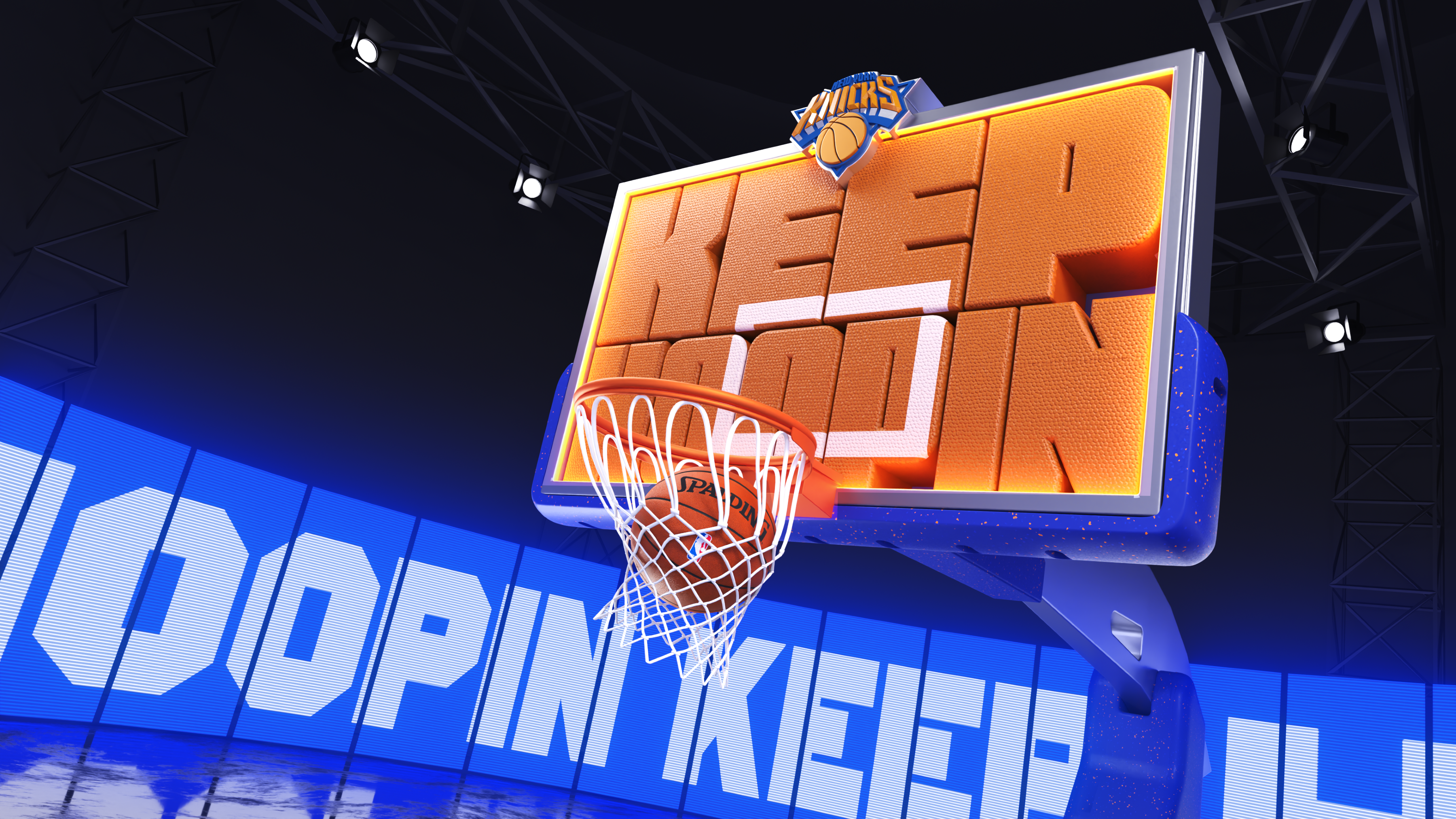 Keep Hoopin' 3d ball basketball concept creative game graphic design illustration knicks motion design nba new york sports