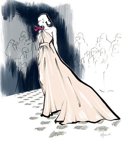 Paris Haute Couture X Elly Azizian clothing drawing fashion week line and color live art live drawing