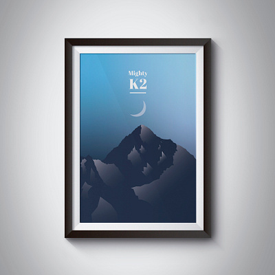 K2 Mountain Moonlit Illustration design graphic design illustration vector