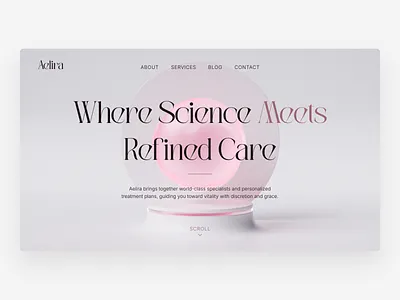 Aelira: 2026 Skincare Website 3d aftereffects animation blender branding cosmetics cycles design digital e commerce landing page motion motion graphics skincare ui website