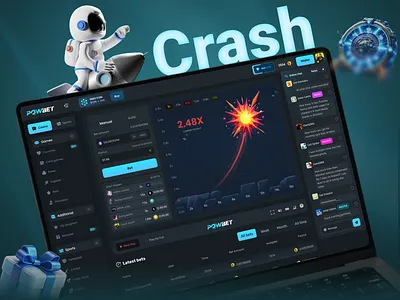 Casino Lobby Experience — Crash Game UI | POWBET Casino. casino game casino website crash crypto casino gambling gambling website game achievements game banners game interface home page igaming main page mines mines game mines game ui online casino online game sports betting