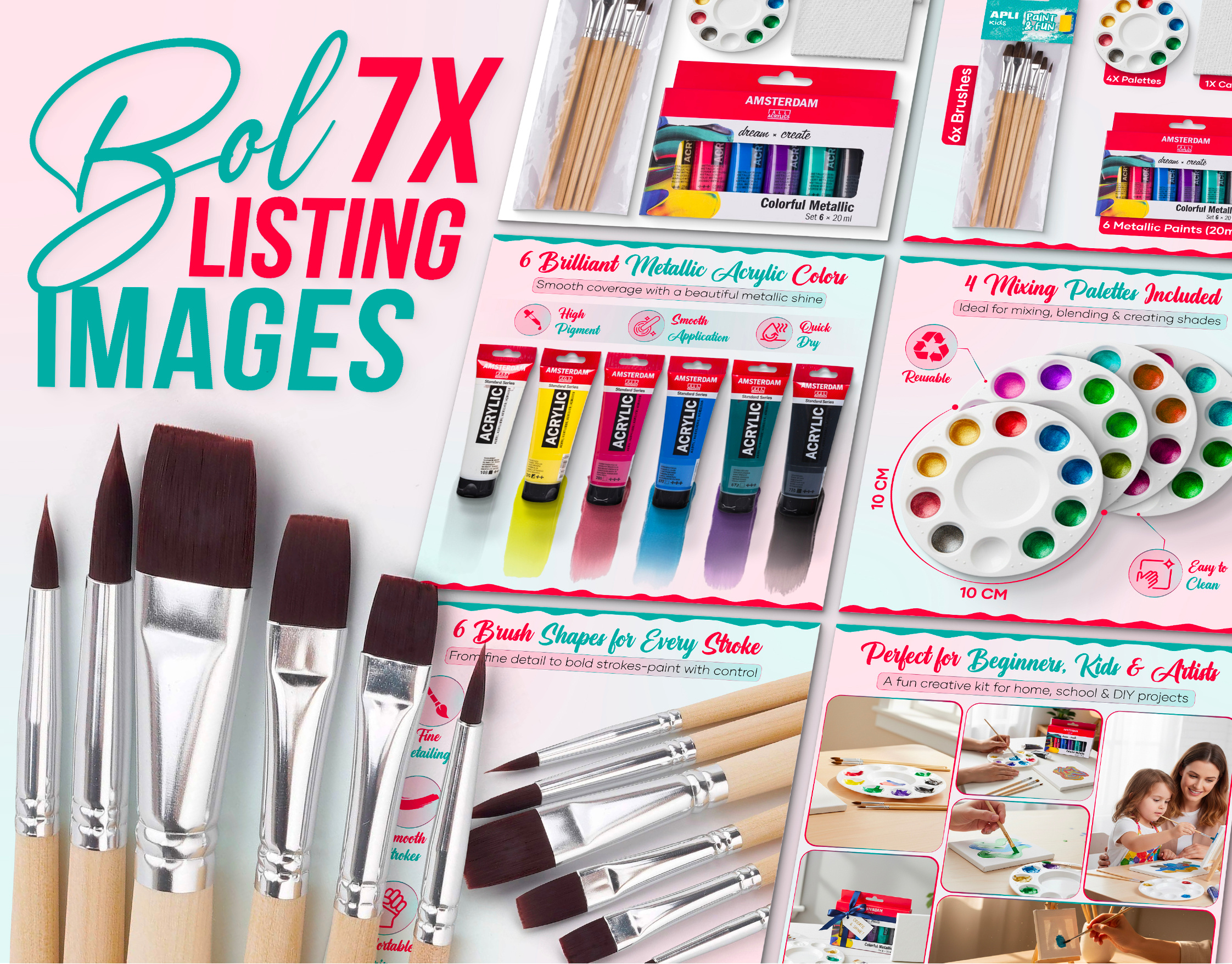 Amazon Listing Design - Kids Acrylic Painting Kit 🎨 amazing amazon amazon images amazon listing bol listing design graphic design images design listing images premium shopify listing