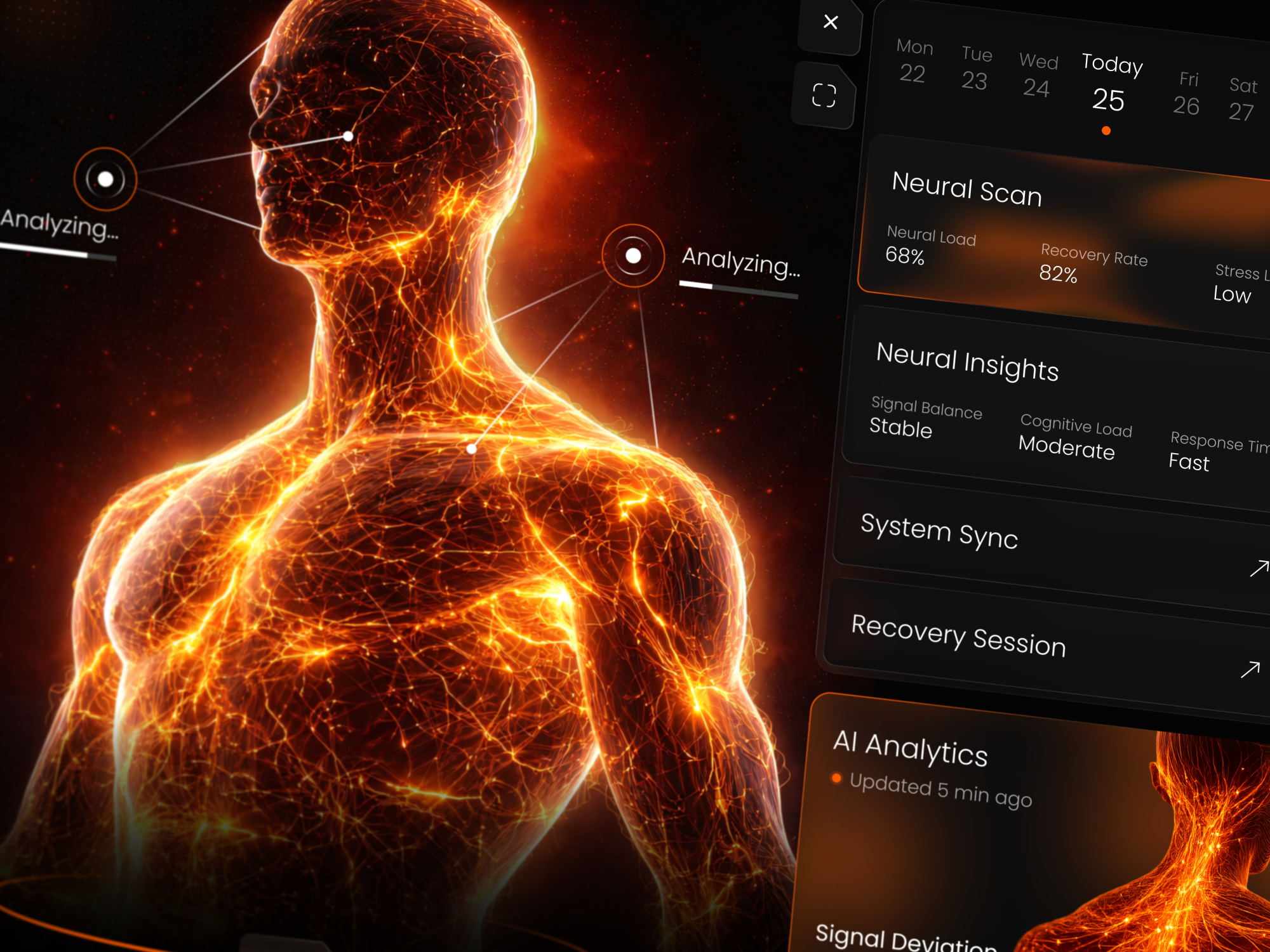 Synapse | AI-Powered Neural Scan & Biometric Health Interface analytics dashboard application b2b saas application digital health app digital health uiux health app health application health tech app health tech uiux health uiux healthcare app healthcare application healthcare uiux kpi application medical app medical application medical uiux medicine uiux medtech uiux