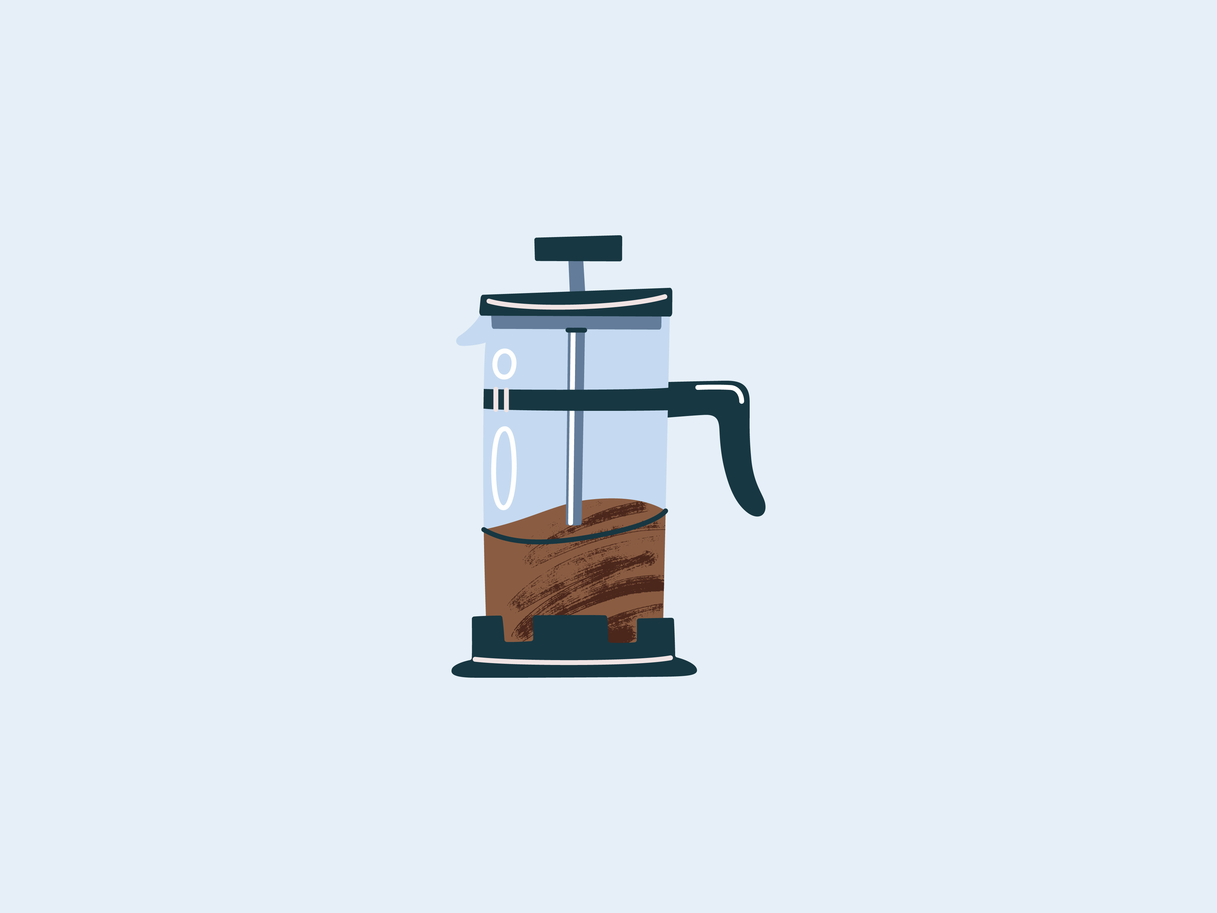 French Press with Coffee