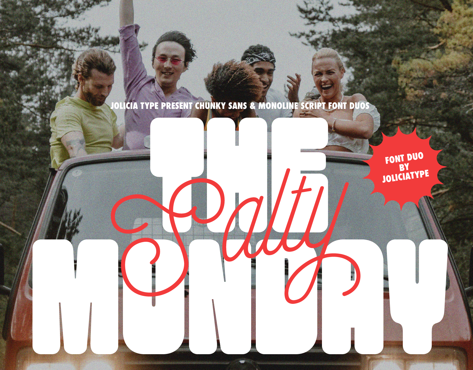 The Salty Monday | Font Duo | Free Font To Try bold branding chunky contrast font duo free font freebies friendly handwritten headline logo modern monoline playful sans script smooth stylish thick versatile