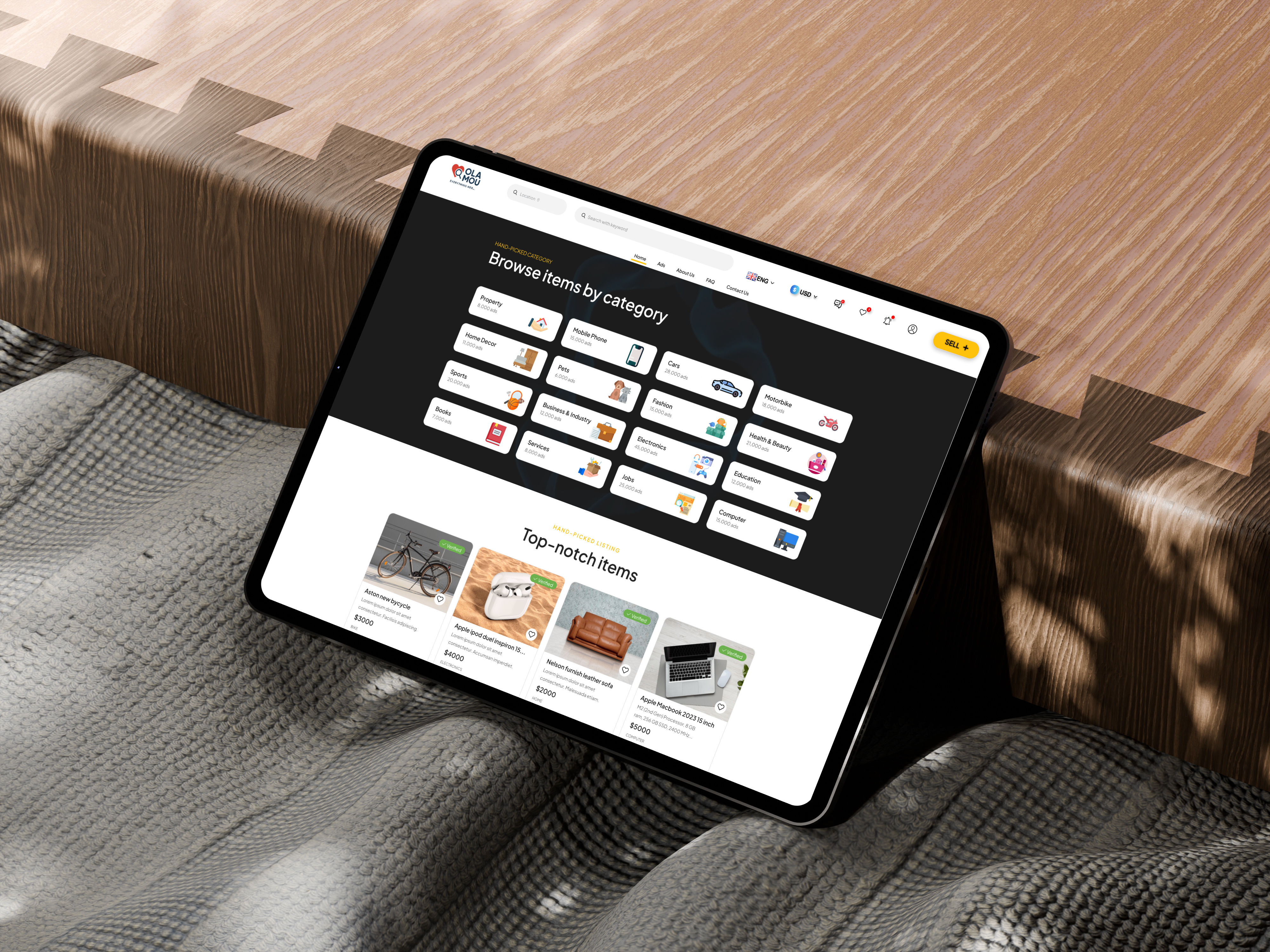 OLAMOU - Online Market Place. 3d animation graphic design testing ui ux