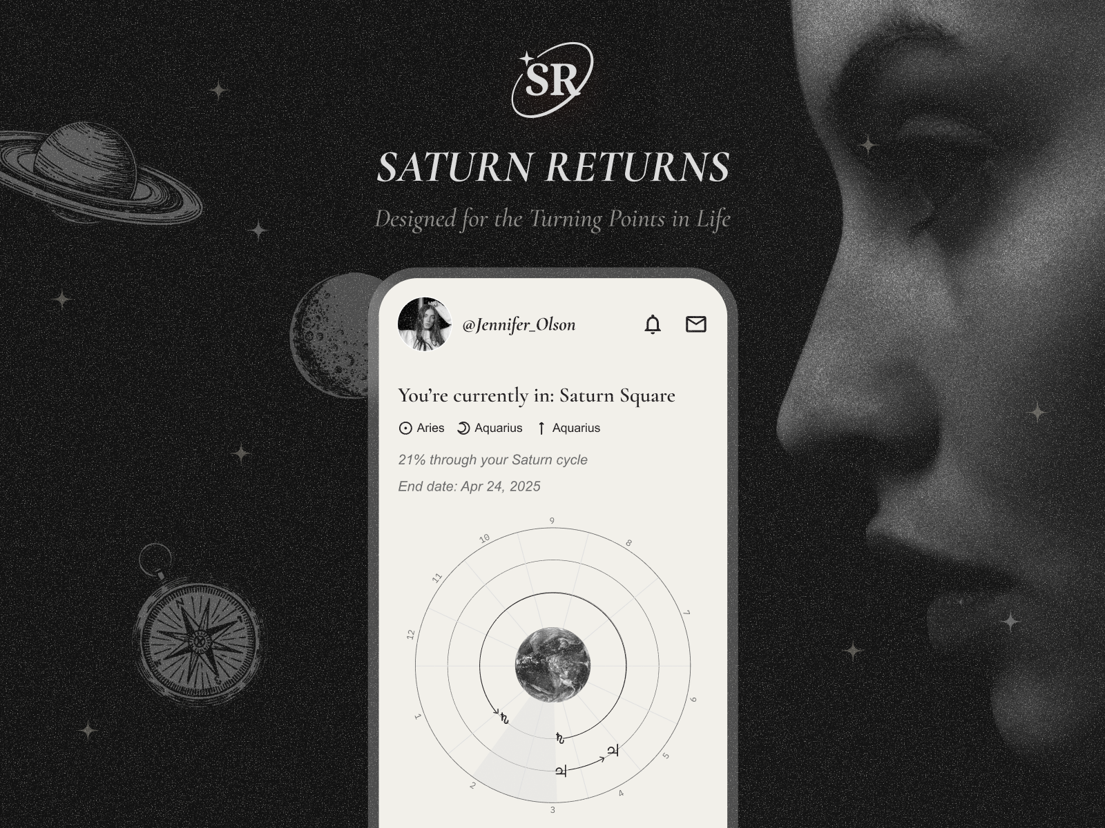 ✦ Saturn Returns — Self-Discovery Mobile App