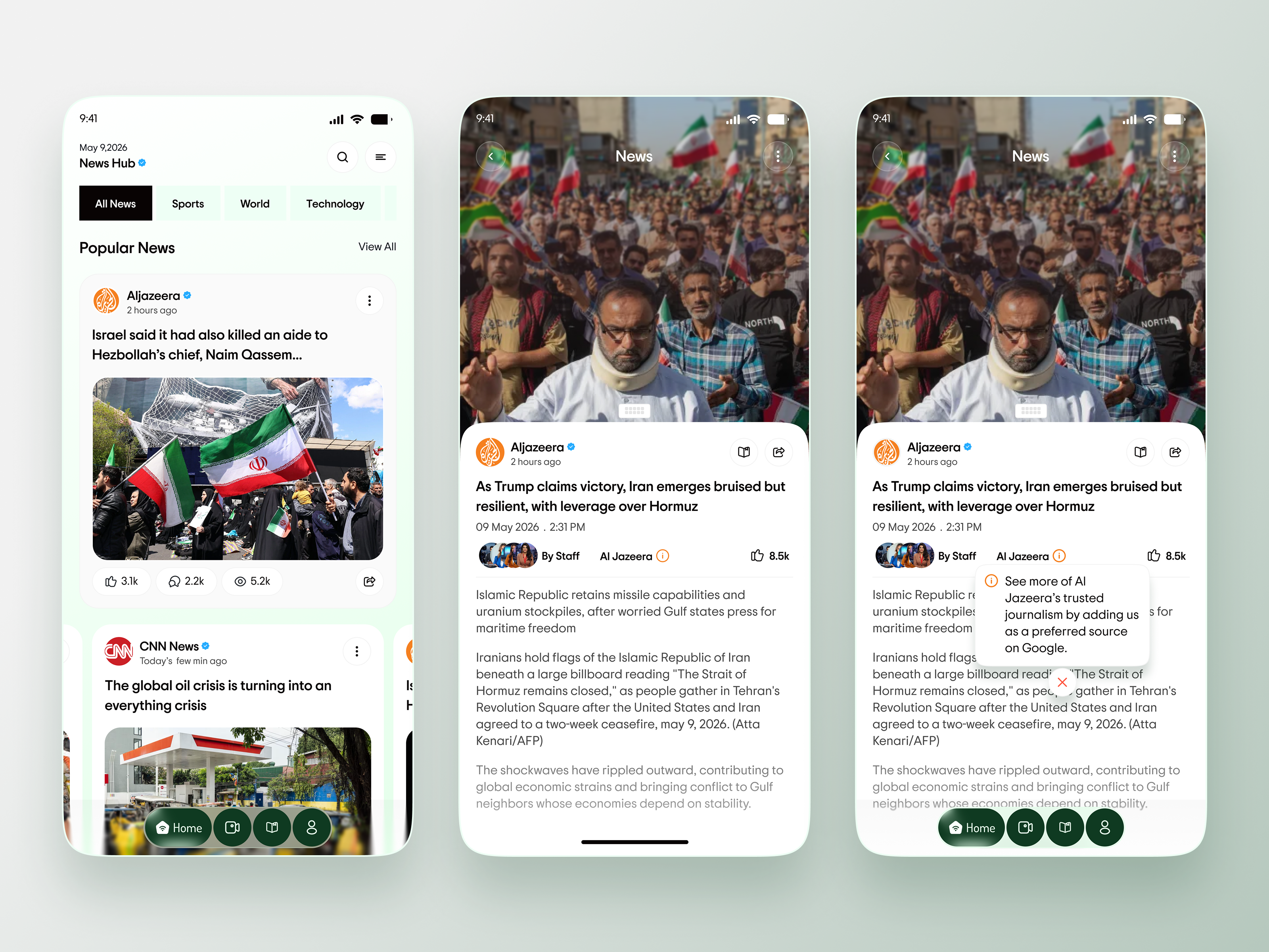 DailyBrief – News App app article blog app collection copywriting design ebook feed forum light mode medium mobile news news app news feed trending ui ui design uiux writer