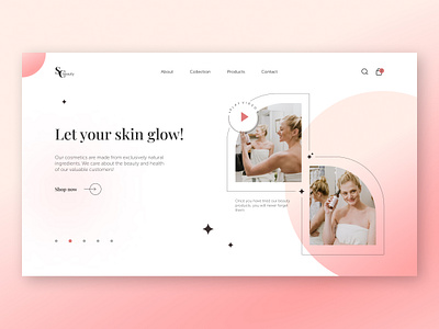 Concept for an online store of skincare cosmetics cosmetics design home page main page ui