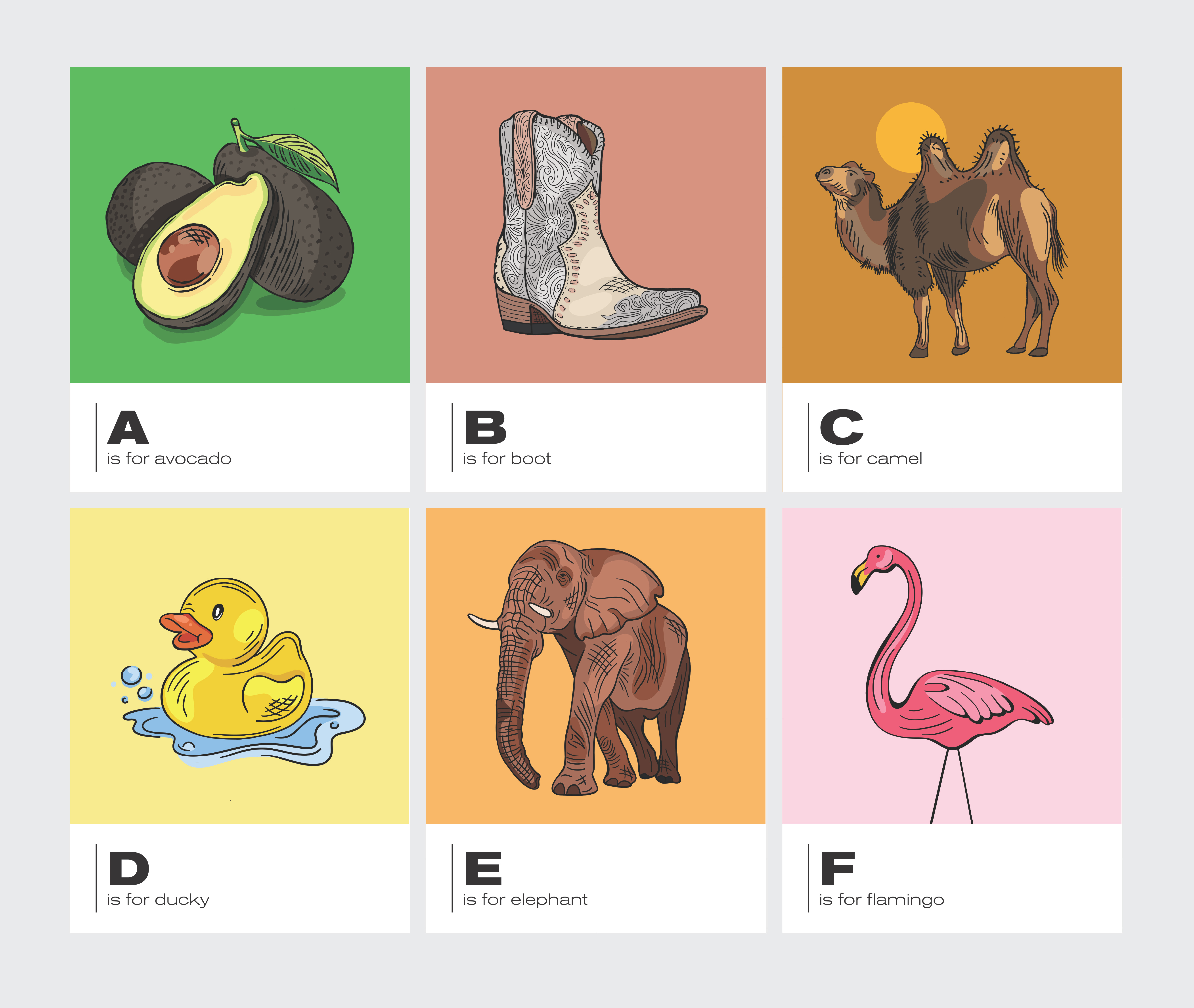 Flash card illustration series