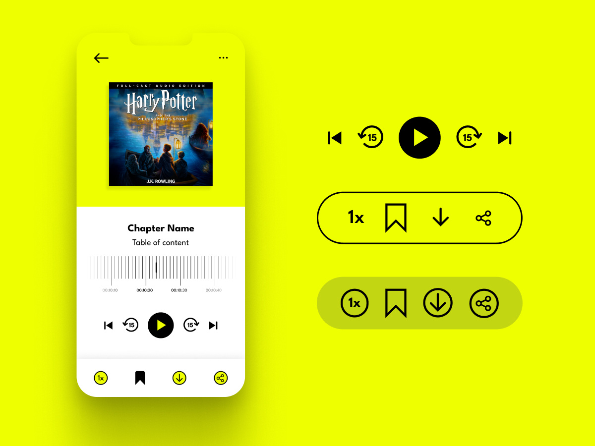 UI concept for an audiobook app app audiobook settings ui