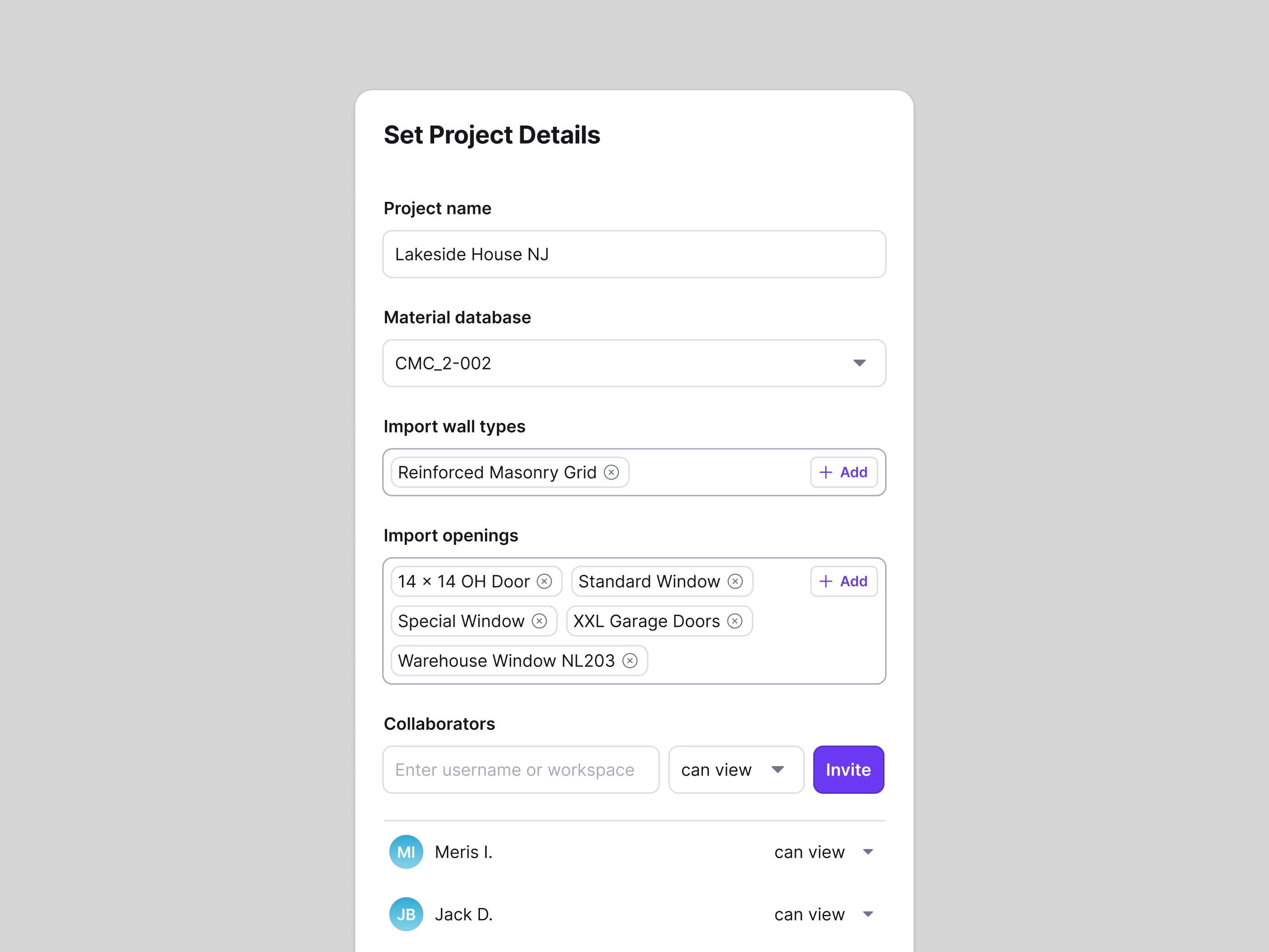 Archiden - Masonry Software UI - Dialog