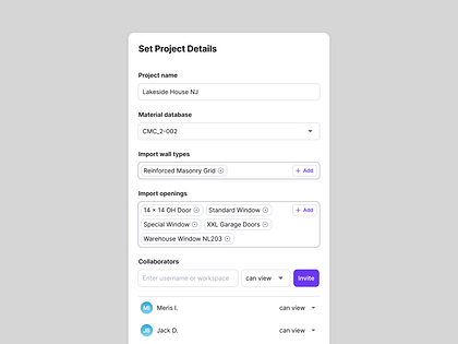 Archiden - Masonry Software UI - Dialog