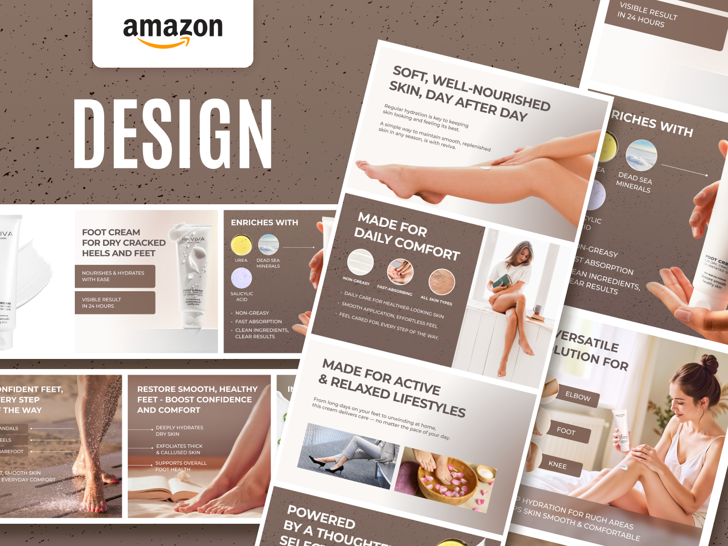 Clinical Skincare Amazon Visual Assets a plus content amazon fba amazon storefront beauty brand brand positioning clean beauty cosmetics design ecommerce design elegant design enhanced brand content graphic design health and beauty infographic design listing images listing optimization natural ingredients personal care premium aesthetic skincare branding visual identity