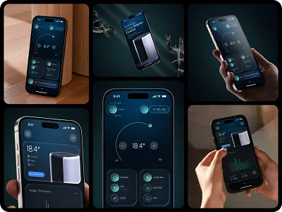 Dark premium IoT interface Interaction + dashboard controlinterface darkui dashboard designing graphic design interactiondesign interfacedesign iot mobile app product design smarthome uidetails uiux uxinteraction