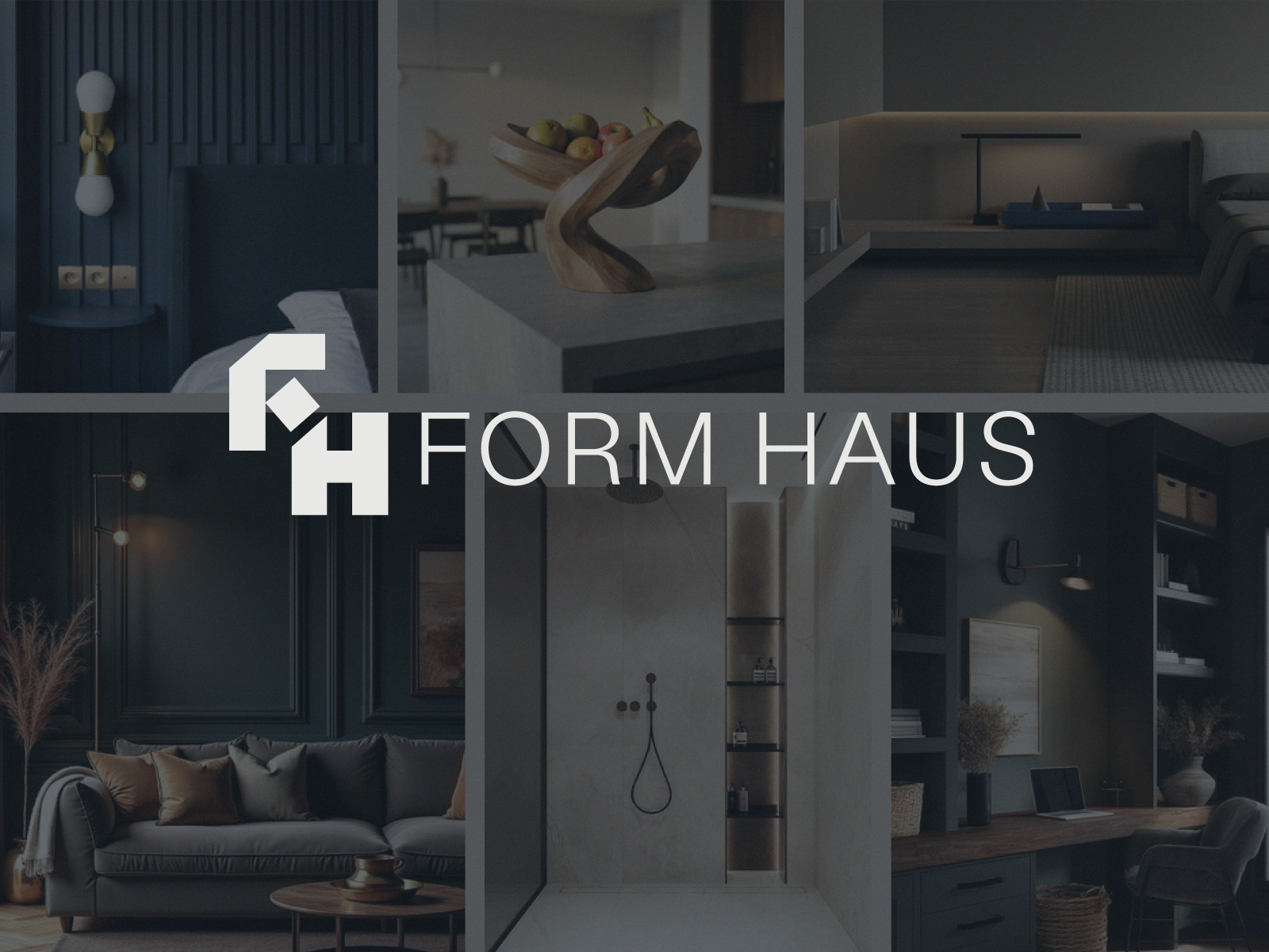 FH_Form Haus_ logotype 3d architecture authentic branding custom design handmade identity lettering logo logomark minimal modern origina style type typography wordmark