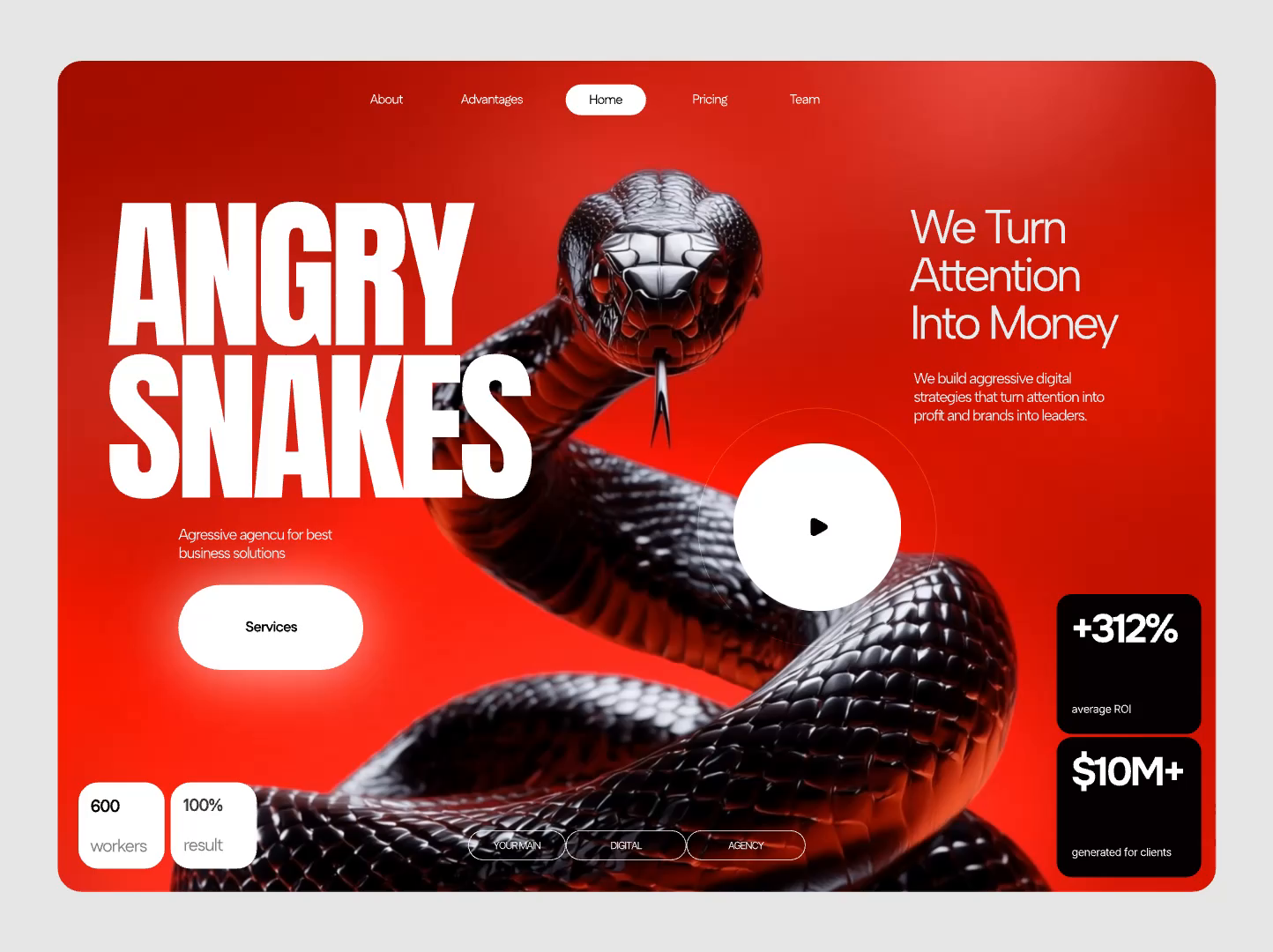 Angry Snakes Agency Website Concept