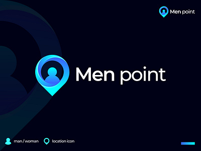 men point, (man + location) Modern Logo Design Concept branding design graphic design illustration location logo logo logo design logo make man logo men point logo men point logo mark minimal logo modern logo point logo vector