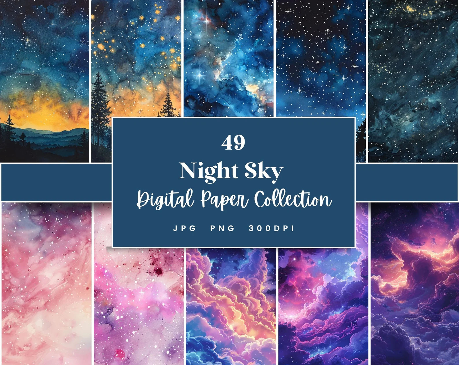Night sky background Digital Paper