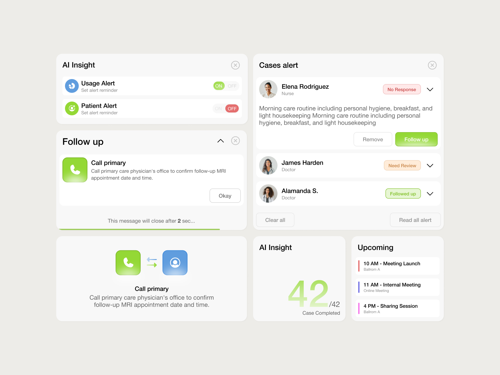 Healthcare Dashboard Components alert alert notification bento component dashboard healthcare healthcare notification interaction notification popup product product design saas saas design ui component ui design user interface web app widget