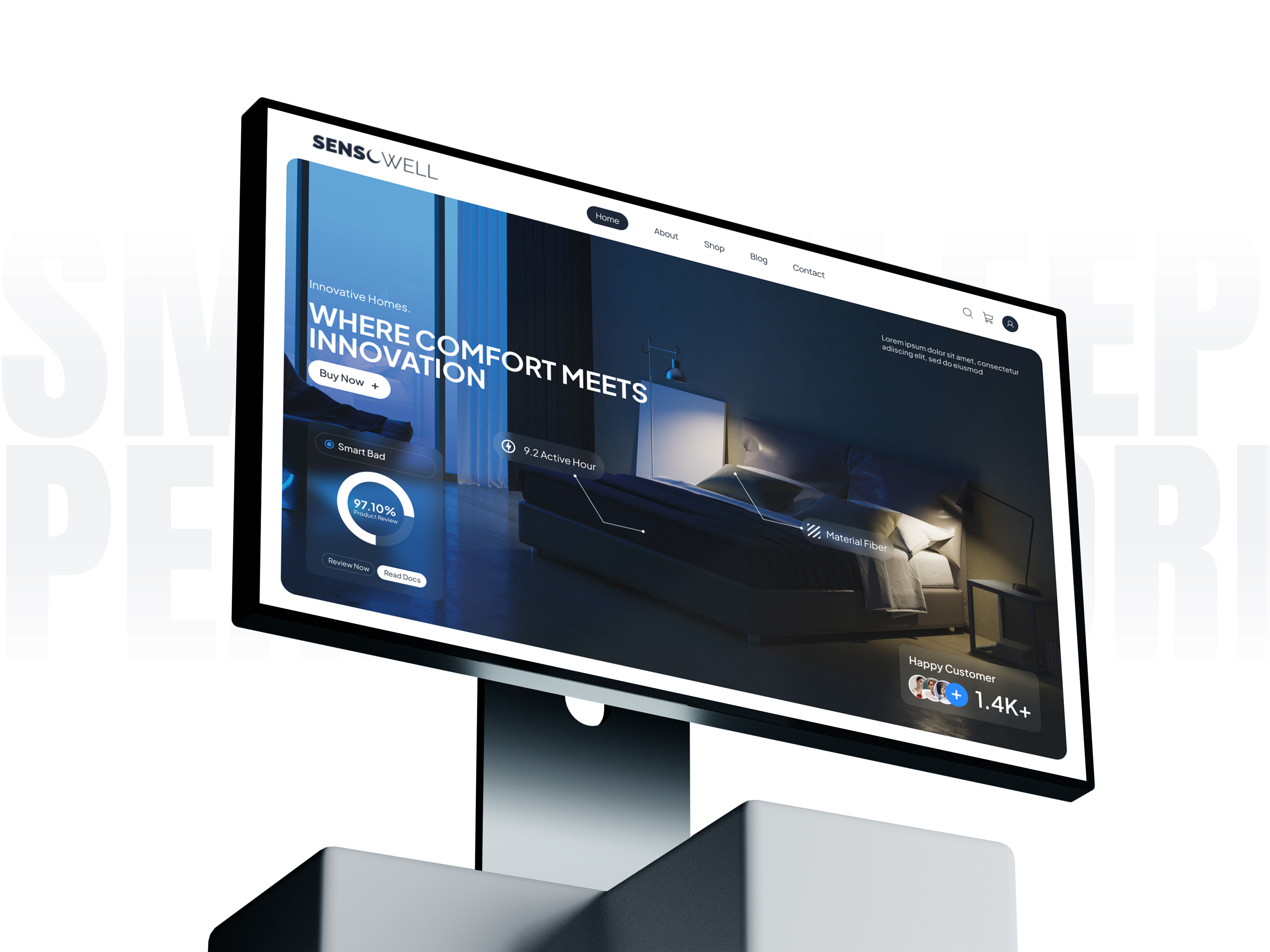 Smart Bed (Home) Website UI/UX Design bed technology bed website branding health technology home technology landing page design modern website samero smart bed smart bed website smart home ui ui design website website design