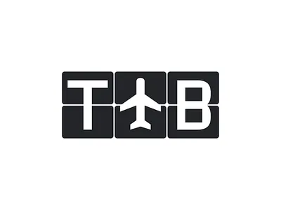 Travel Bulletin logo airplane b logo black and white brand design brand identity branding design geometric graphic design logo logo design logomark minimal plane plane logo t logo tb logo travel travel board travel logo