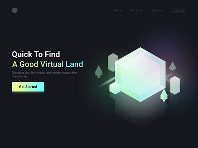 Find Your Virtual Land crypto decentraland eth illustration ui web3.0
