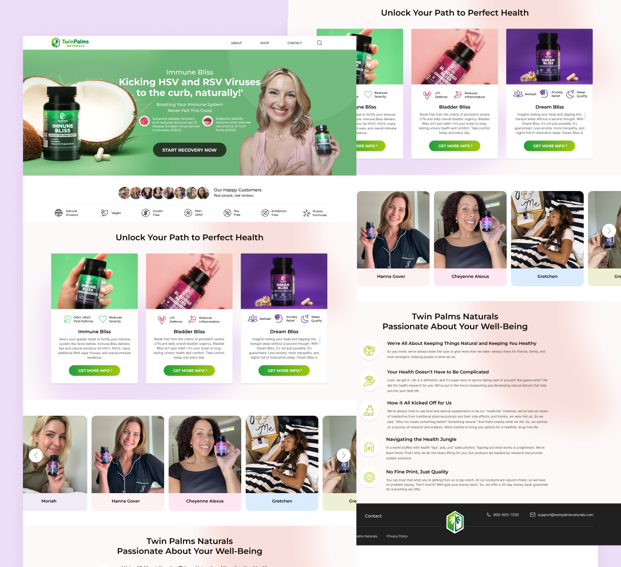 Natural Supplement E-Commerce Website Design brandidentity e commerce ecommercedesign figma figma design gempages healthbrand homepage pagefly product page replo shopify shopify landing page shopify product page supplementbrand ui ui design uidesign websitedesign wellnessproduct