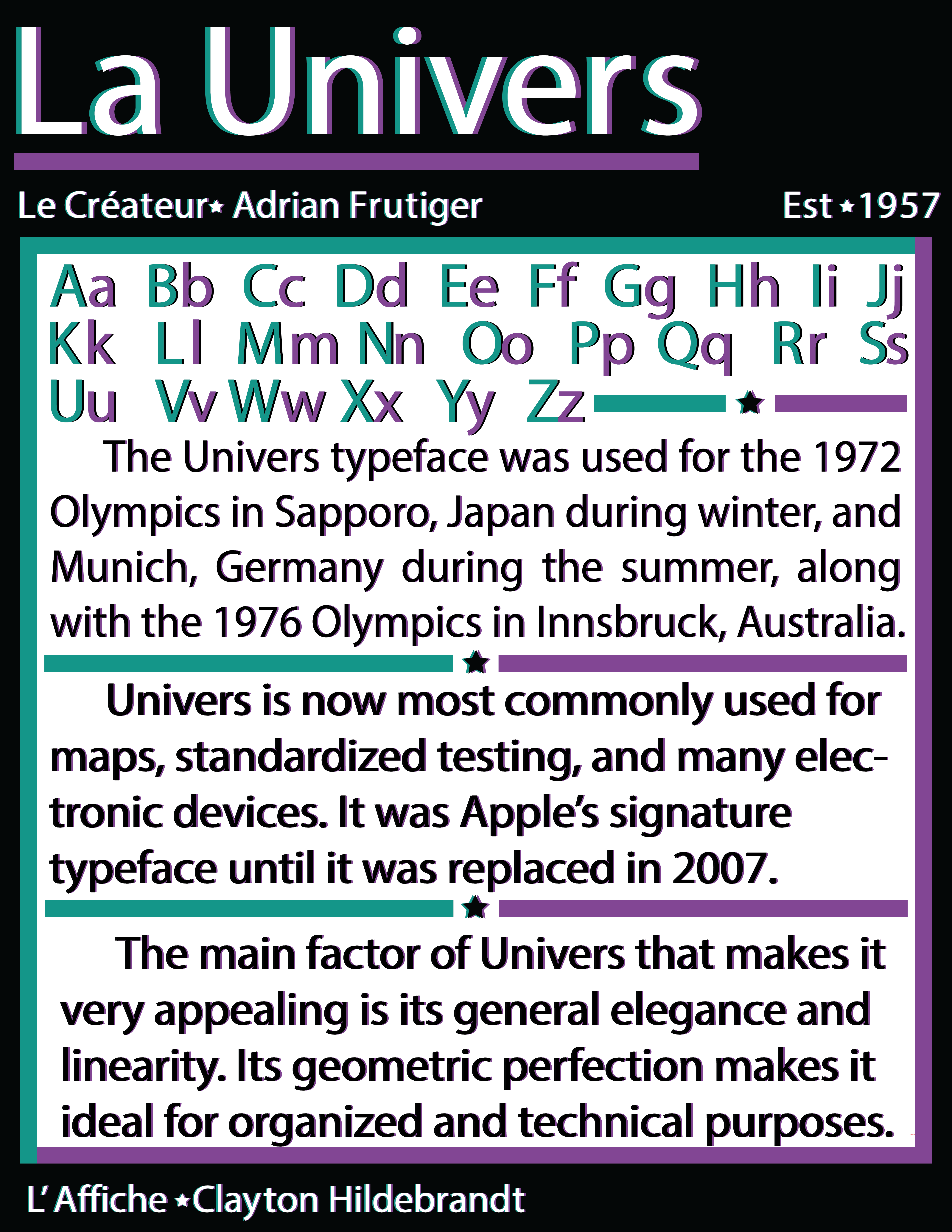 Univers Typeface Infographic