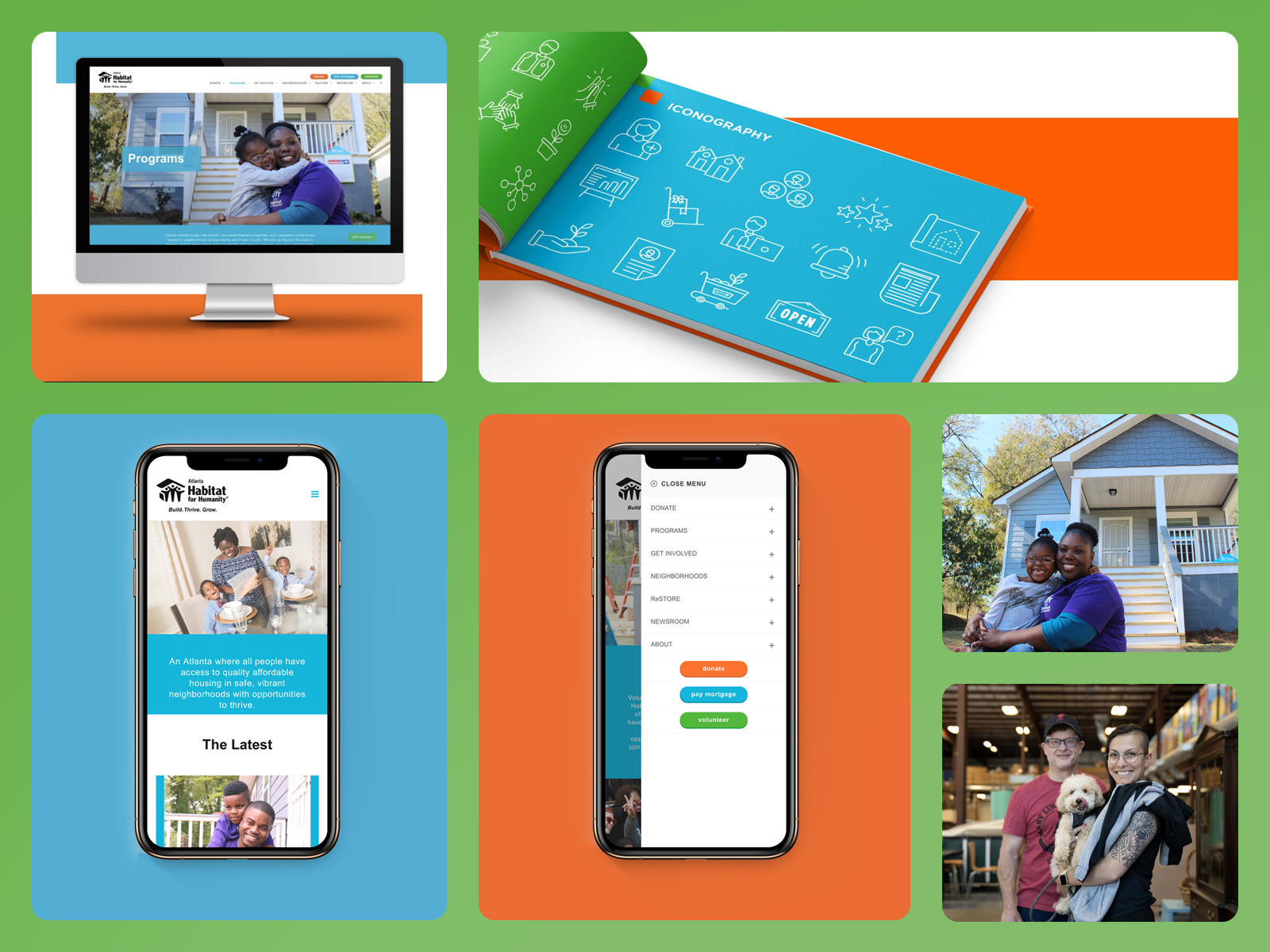 ATLANTA HABITAT FOR HUMANITY brand guidelines mobile website restore website