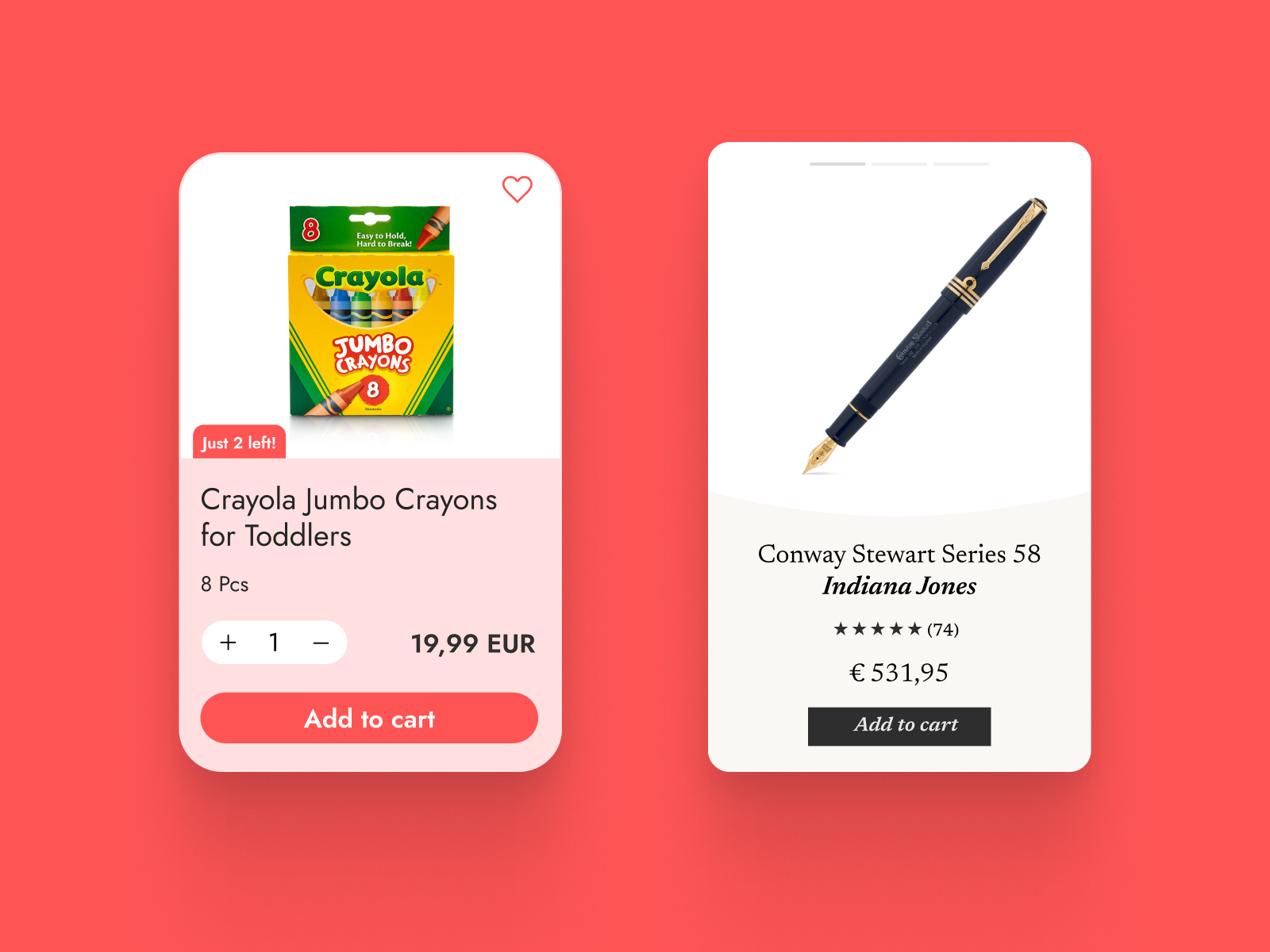 Concept for a product card