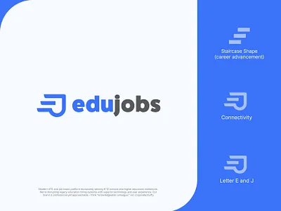 edujobs - Logo Design for Modern Ed-Tech abstract logo brand identity branding business logo design edtech logo education platform logo graphic design illustration job platform logo lettermark logo logo logo design modern logo risevi tech logo ui wordmark logo