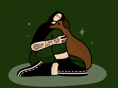 Greyhound greyhound hand illustration tattoo