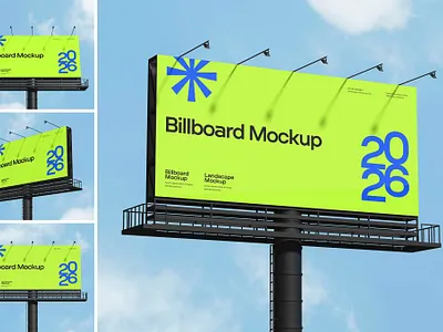 Landscape Billboard Mockup assets billboard mockups freebies freedesignkit graphic design mockup
