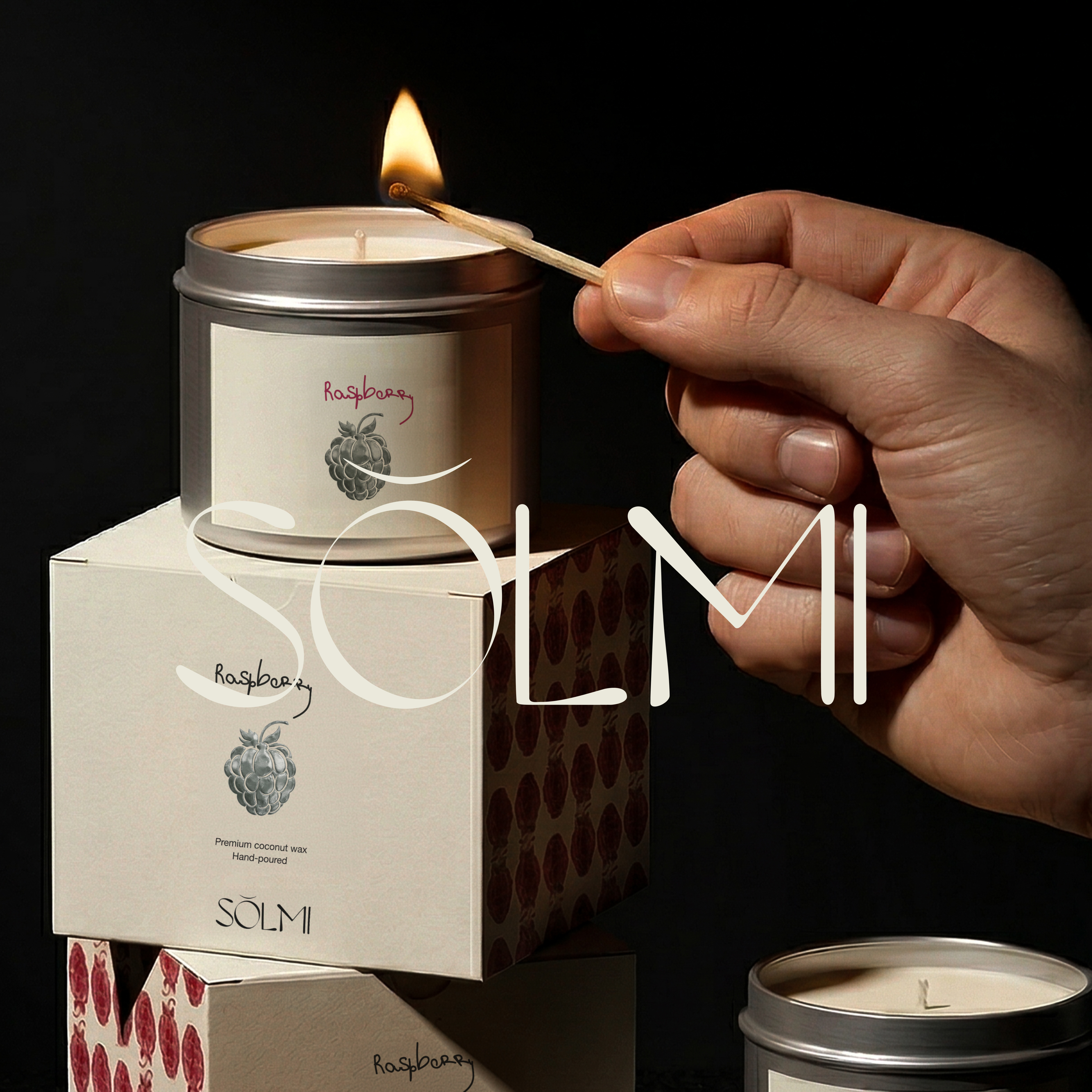 SOLMI - Candle Brand Identity & Packaging Design brand identity branding candle graphic design label design logo packaging packaging design typography vector